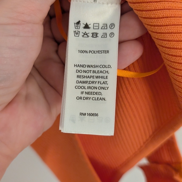 Orange Ribbed Tank Top - Picture 4 of 4